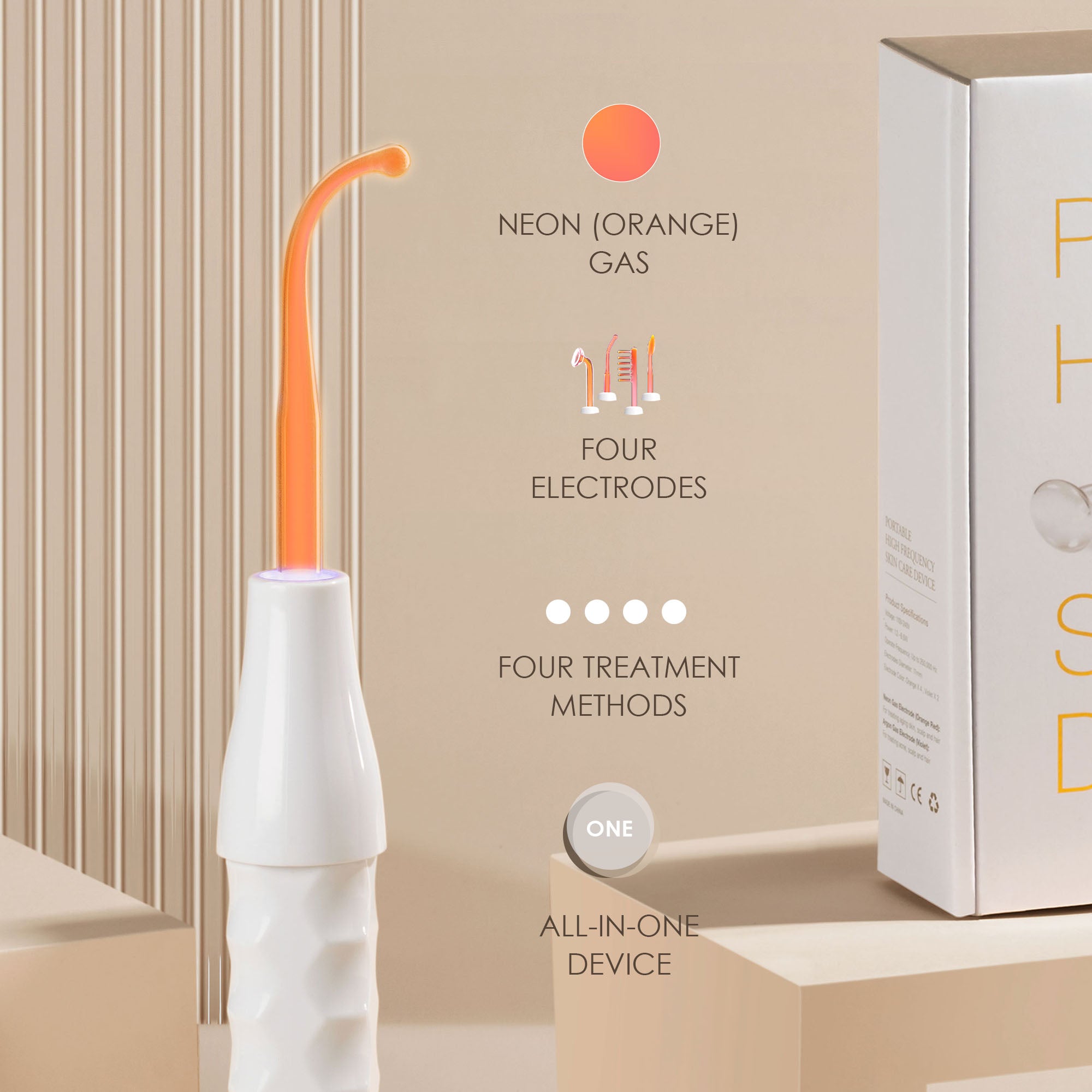 Faisca Neon (Orange) | High Frequency Wand - Project E Beauty