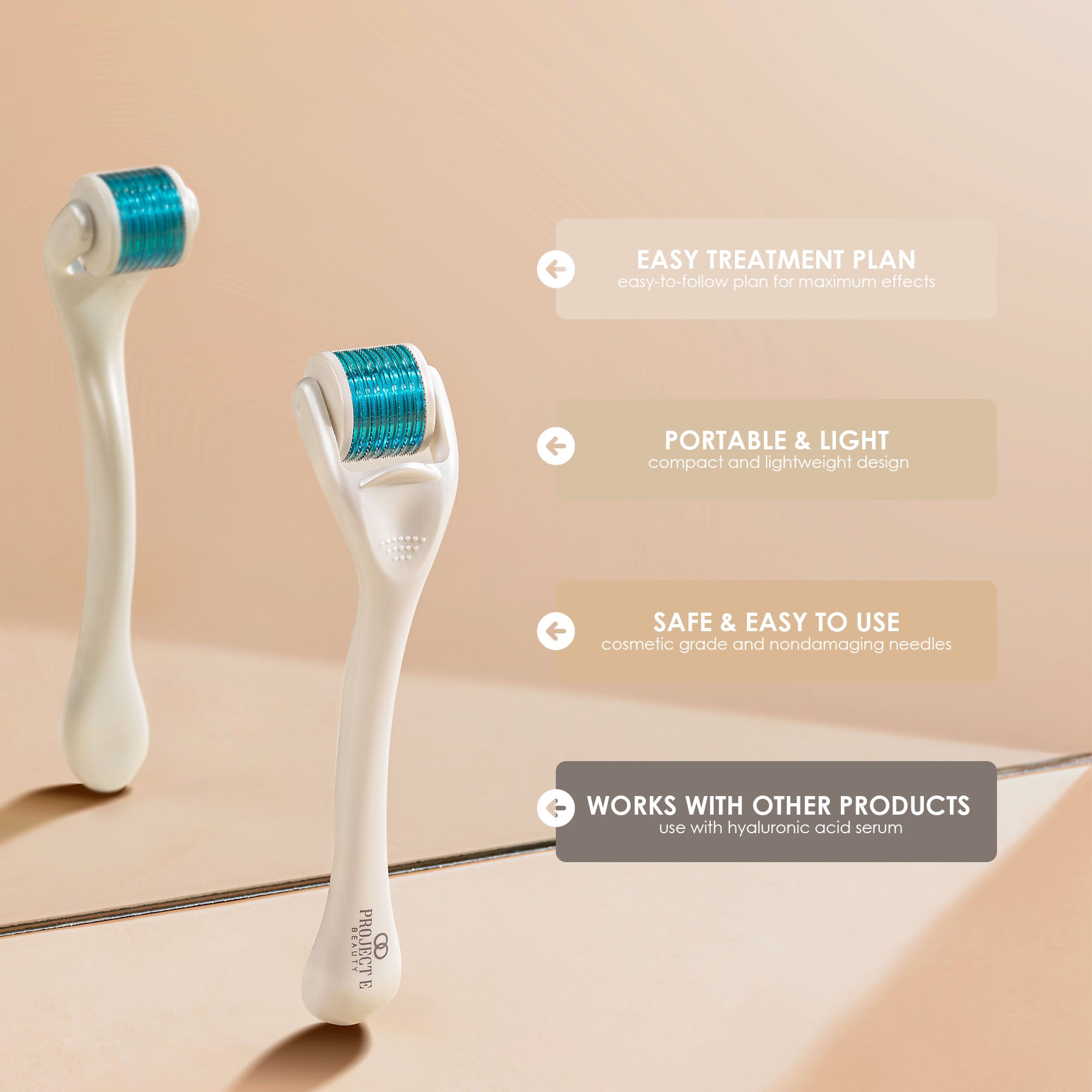 The Derma Roller | 540 Titanium Microneedle Facial Tool - Project E Beauty
